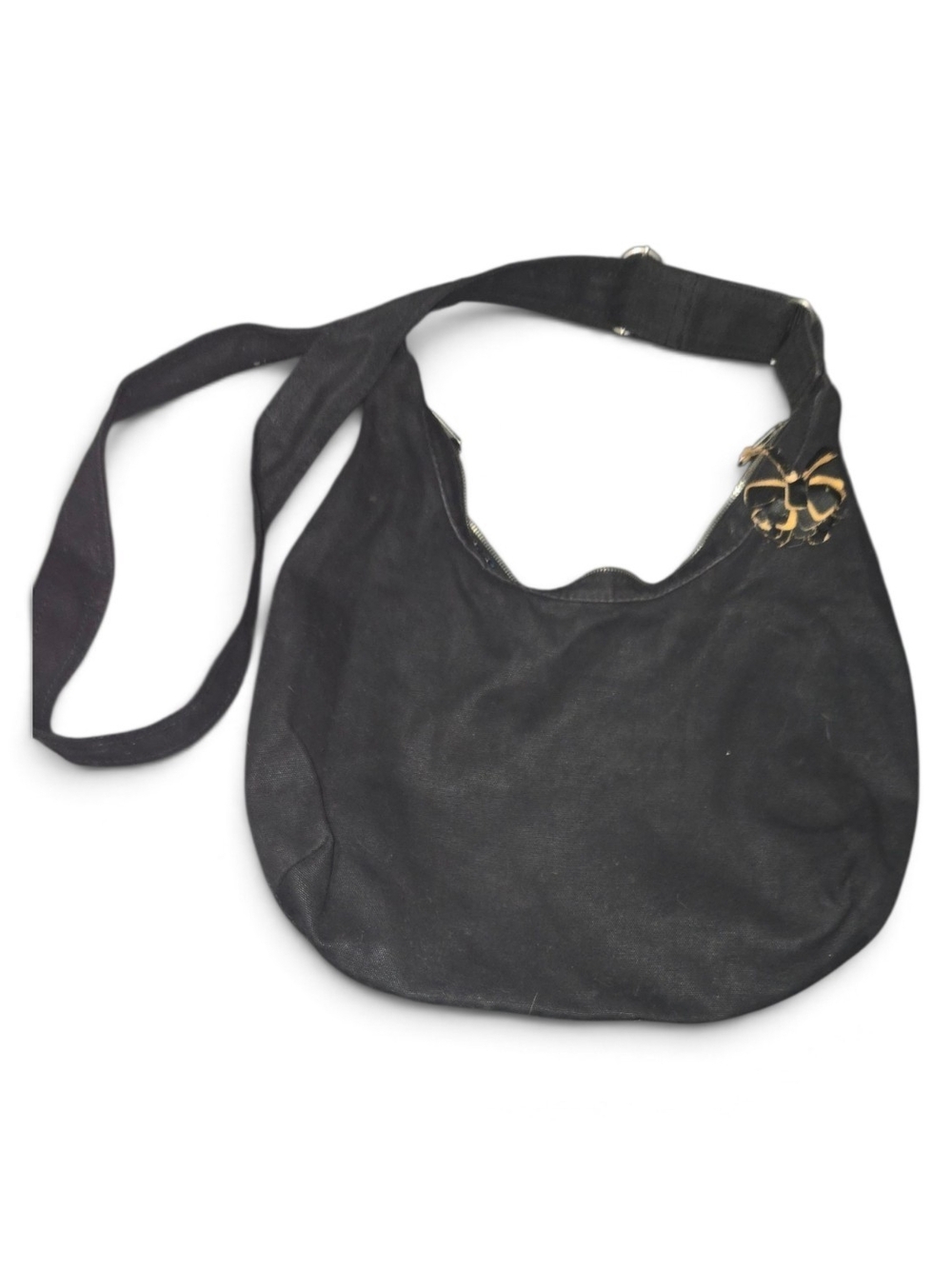 Everyday Black Shoulder Bag with Gold Hardware